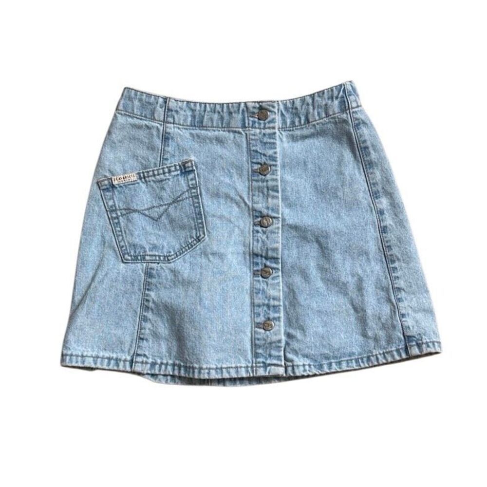 Y2K Vintage Z Cavaricci button front denim mini skirt size 25